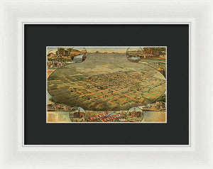 Old Map Of Phoenix 1885 - Framed Print