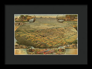 Old Map Of Phoenix 1885 - Framed Print