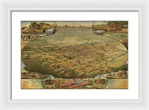 Old Map Of Phoenix 1885 - Framed Print