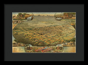 Old Map Of Phoenix 1885 - Framed Print