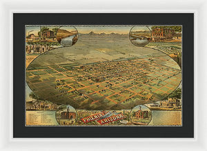 Old Map Of Phoenix 1885 - Framed Print