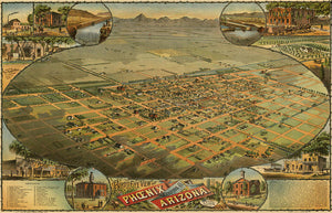 Old Map Of Phoenix 1885 - Art Print