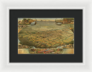 Old Map Of Phoenix 1885 - Framed Print