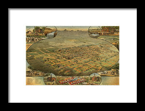 Old Map Of Phoenix 1885 - Framed Print