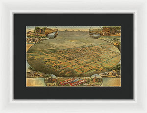 Old Map Of Phoenix 1885 - Framed Print