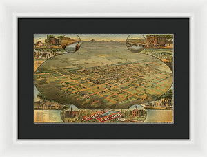 Old Map Of Phoenix 1885 - Framed Print