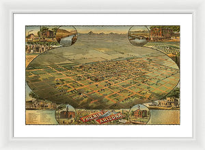 Old Map Of Phoenix 1885 - Framed Print