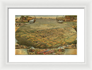 Old Map Of Phoenix 1885 - Framed Print