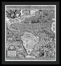 Load image into Gallery viewer, Old Map Of The Americas 1562 - Framed Print