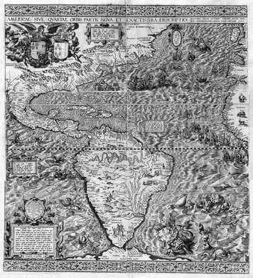 Old Map Of The Americas 1562 - Art Print