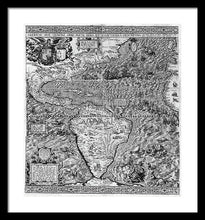 Load image into Gallery viewer, Old Map Of The Americas 1562 - Framed Print