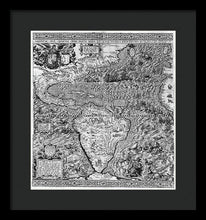 Load image into Gallery viewer, Old Map Of The Americas 1562 - Framed Print