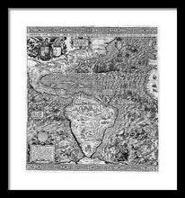 Load image into Gallery viewer, Old Map Of The Americas 1562 - Framed Print