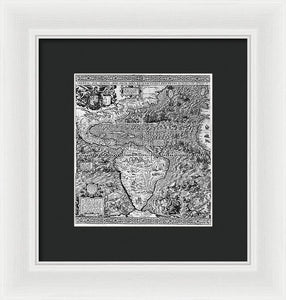 Old Map Of The Americas 1562 - Framed Print