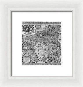 Old Map Of The Americas 1562 - Framed Print