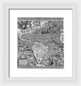 Old Map Of The Americas 1562 - Framed Print