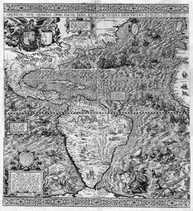 Map Of The Americas 1562 - Art Print