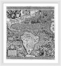 Load image into Gallery viewer, Old Map Of The Americas 1562 - Framed Print