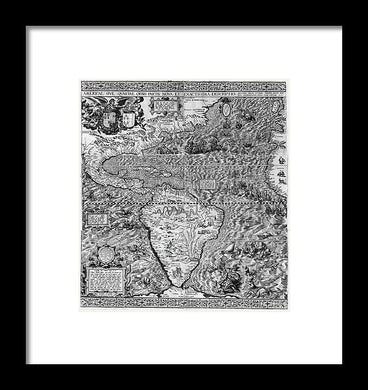 Old Map Of The Americas 1562 - Framed Print