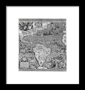 Old Map Of The Americas 1562 - Framed Print