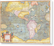 Load image into Gallery viewer, Old Map Of The Americas 1580 - Canvas Print