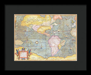 Old Map Of The Americas 1580 - Framed Print