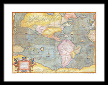 Load image into Gallery viewer, Old Map Of The Americas 1580 - Framed Print