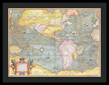 Load image into Gallery viewer, Old Map Of The Americas 1580 - Framed Print