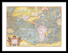 Load image into Gallery viewer, Old Map Of The Americas 1580 - Framed Print