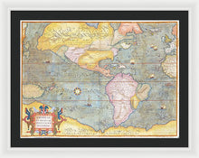 Load image into Gallery viewer, Old Map Of The Americas 1580 - Framed Print