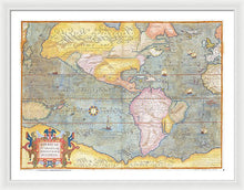 Load image into Gallery viewer, Old Map Of The Americas 1580 - Framed Print