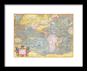 Old Map Of The Americas 1580 - Framed Print