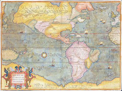 Old Map Of The Americas 1580 - Art Print