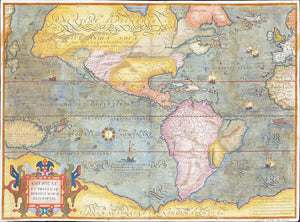 Old Map Of The Americas 1580 - Art Print