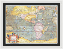 Load image into Gallery viewer, Old Map Of The Americas 1580 - Framed Print