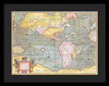 Load image into Gallery viewer, Old Map Of The Americas 1580 - Framed Print