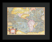 Load image into Gallery viewer, Old Map Of The Americas 1580 - Framed Print