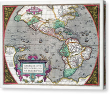 Load image into Gallery viewer, Old Map Of The Americas 1587 - Canvas Print