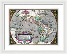 Load image into Gallery viewer, Old Map Of The Americas 1587 - Framed Print