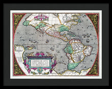 Load image into Gallery viewer, Old Map Of The Americas 1587 - Framed Print