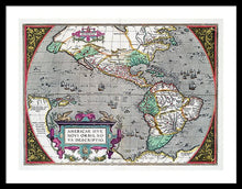 Load image into Gallery viewer, Old Map Of The Americas 1587 - Framed Print