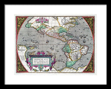 Load image into Gallery viewer, Old Map Of The Americas 1587 - Framed Print