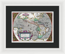 Load image into Gallery viewer, Old Map Of The Americas 1587 - Framed Print