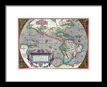 Load image into Gallery viewer, Old Map Of The Americas 1587 - Framed Print