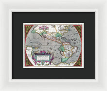 Load image into Gallery viewer, Old Map Of The Americas 1587 - Framed Print