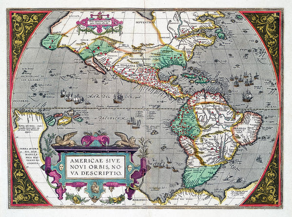 Old Map Of The Americas 1587 - Art Print