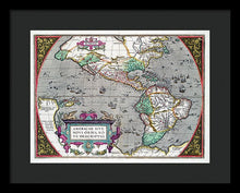 Load image into Gallery viewer, Old Map Of The Americas 1587 - Framed Print