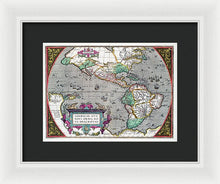 Load image into Gallery viewer, Old Map Of The Americas 1587 - Framed Print