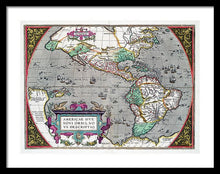 Load image into Gallery viewer, Old Map Of The Americas 1587 - Framed Print