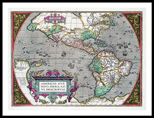 Load image into Gallery viewer, Old Map Of The Americas 1587 - Framed Print